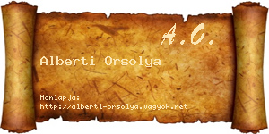 Alberti Orsolya névjegykártya